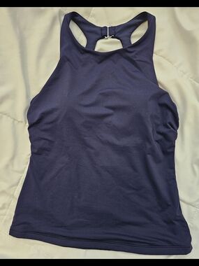 Athleta Navy High-Neck Racerback Tank
